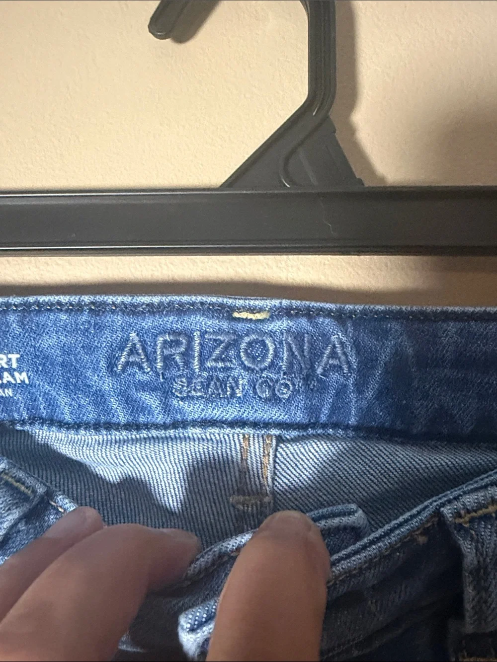 Arizona Jean Company Light Blue Distressed Denim Shorts with Patchwork Sz 3